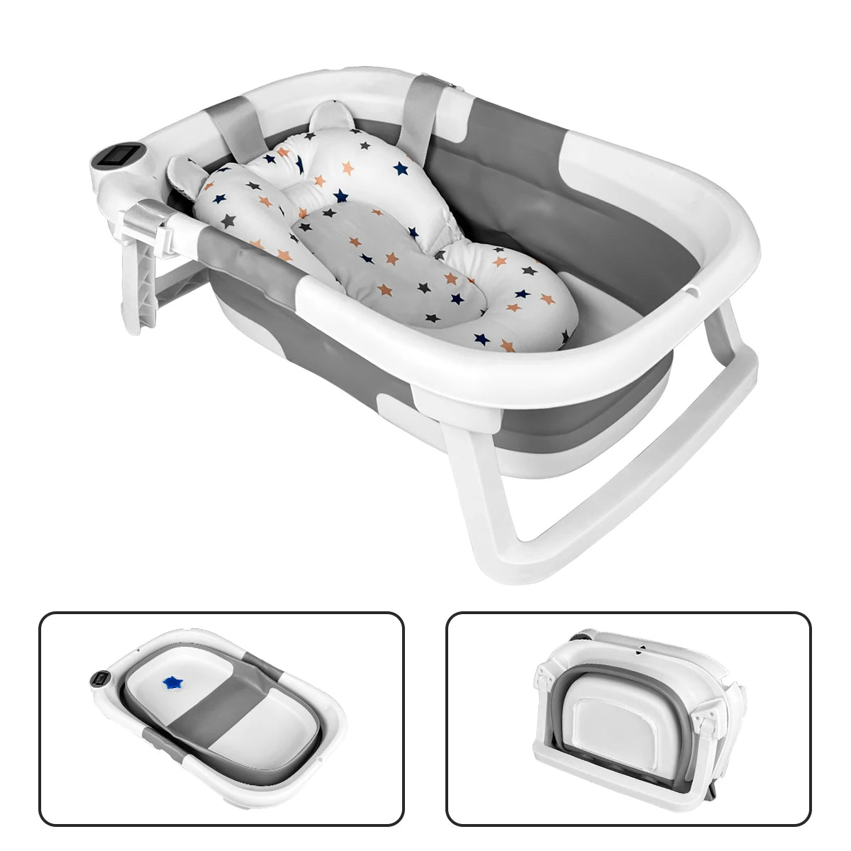 Baby Bathtub With Soft Cushion And Thermometer