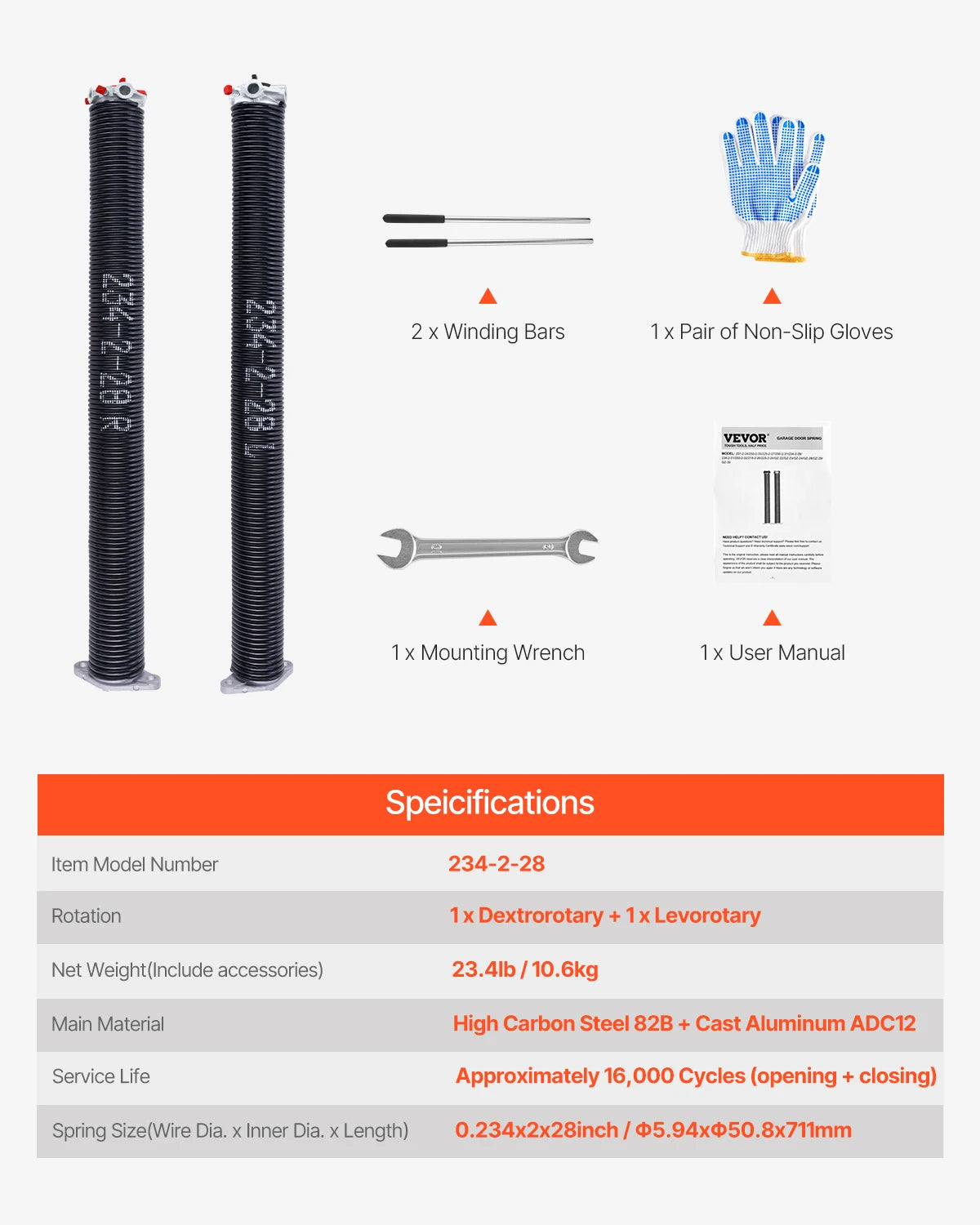 Garage Door Torsion Springs Pair
