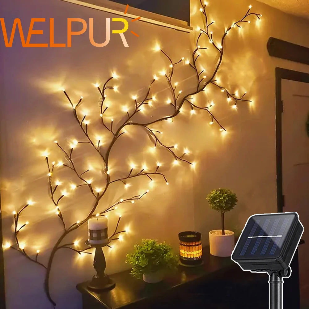 LED Solar Waterproof Garland Tree Branch and Vine Light