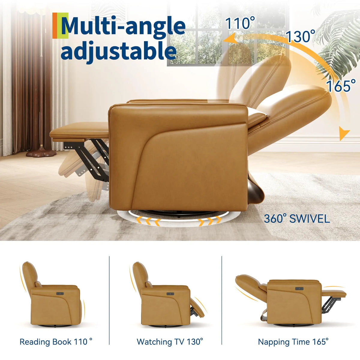 Faux Leather Power Recliner Chair