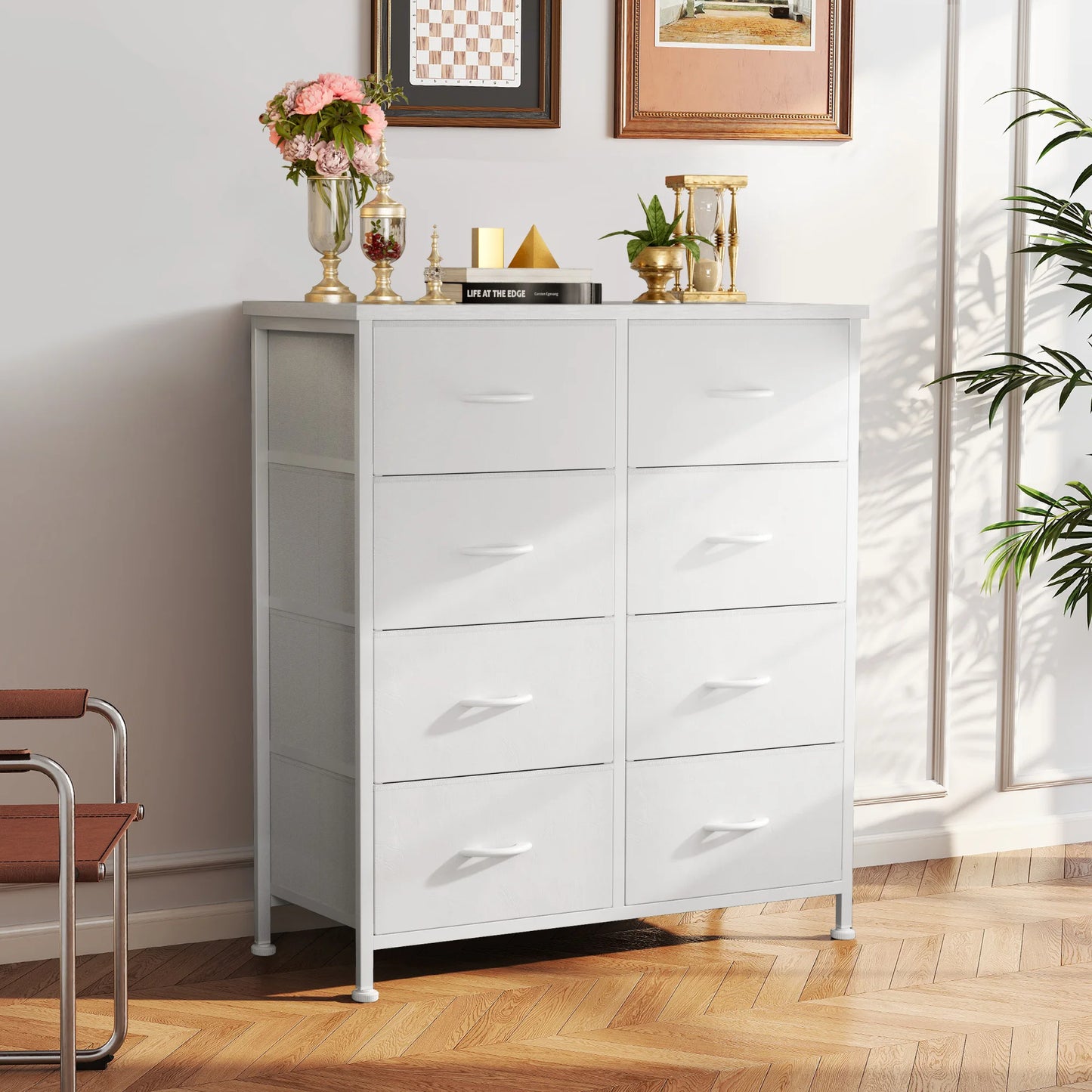 Wardrobe with Storage Cabinet Steel Frame