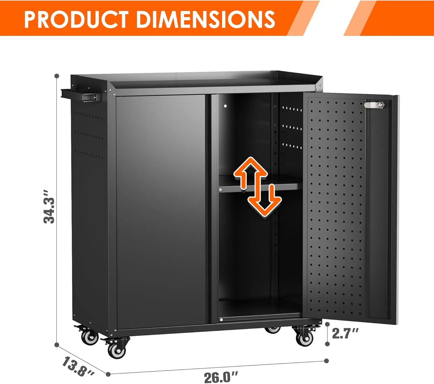 Locking Metal Tool Storage Cabinet