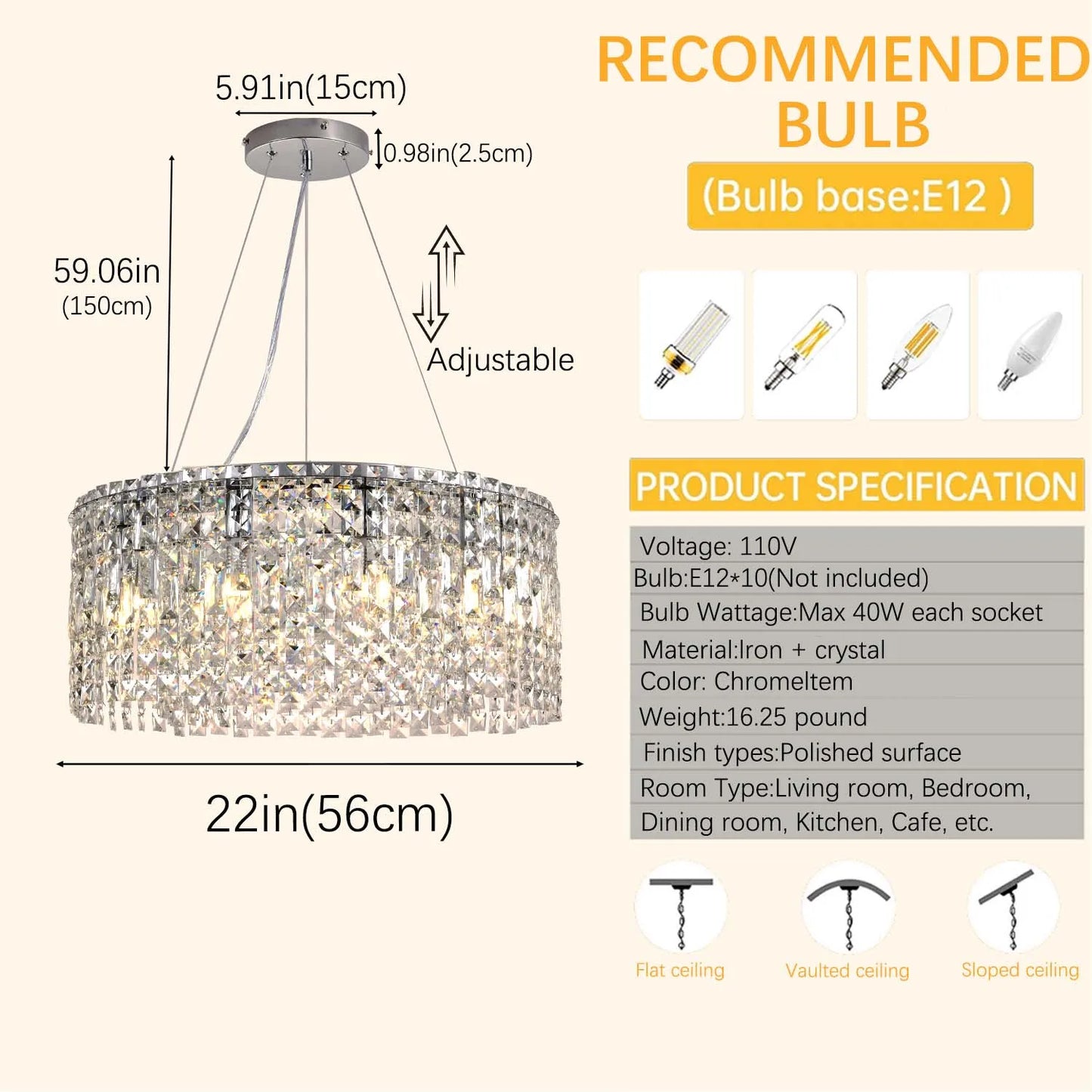 Modern Ceiling Crystal Chandelier