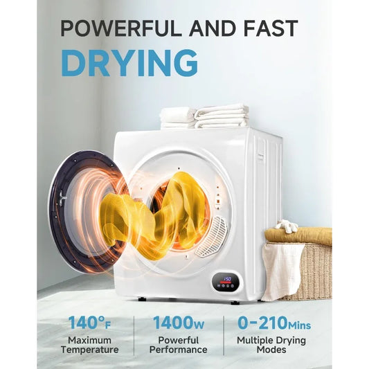 Portable Clothes Dryer with Stainless Steel Tub, Front Load Tumble