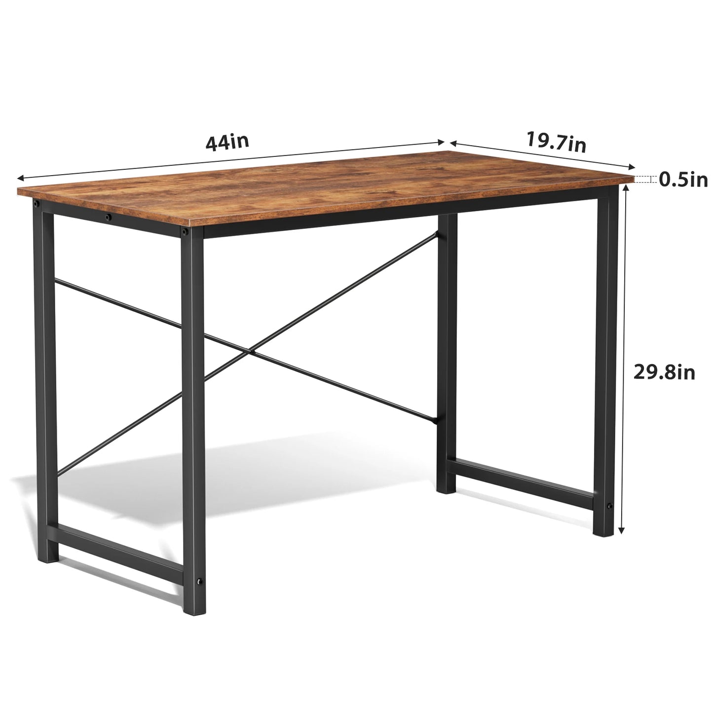 Computer Office Desk With Metal Frame Wood Tabletop