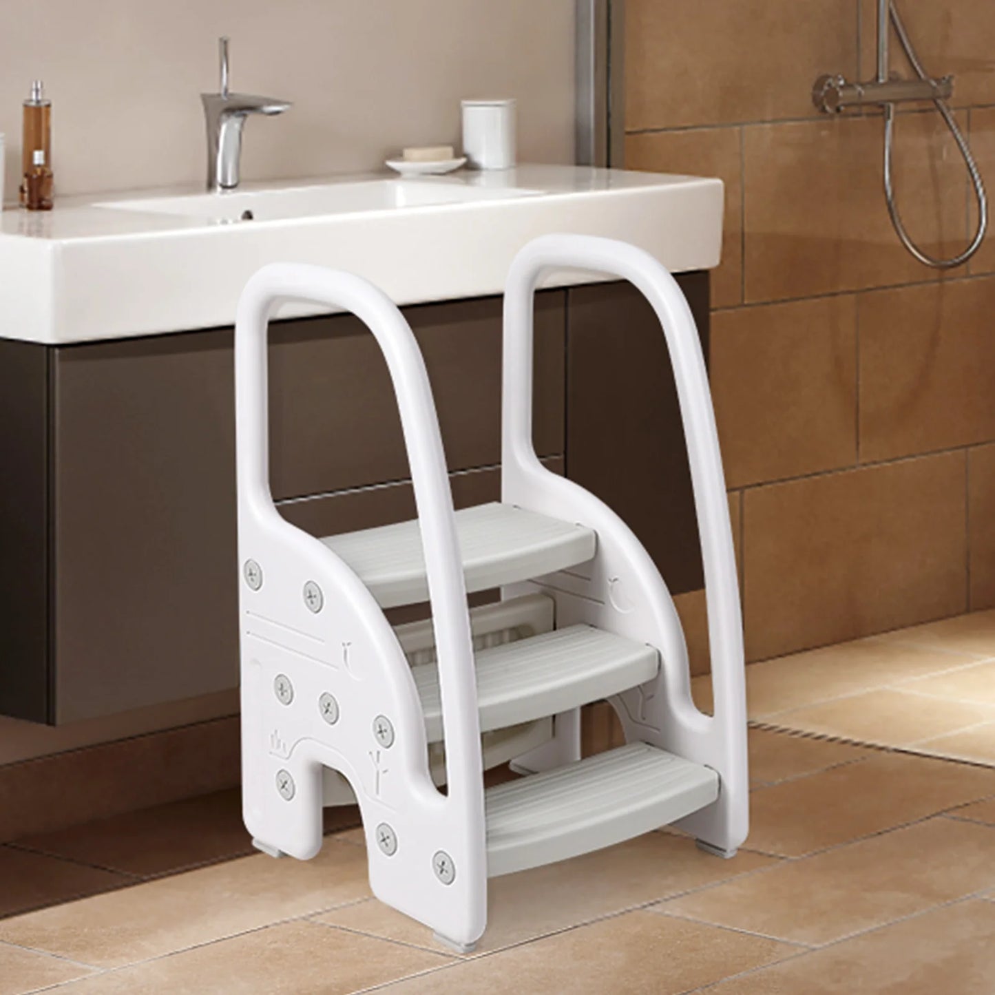 Toddler Step Stool with Handles Sides
