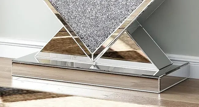 Console Table Mirrored with Diamond Shaped