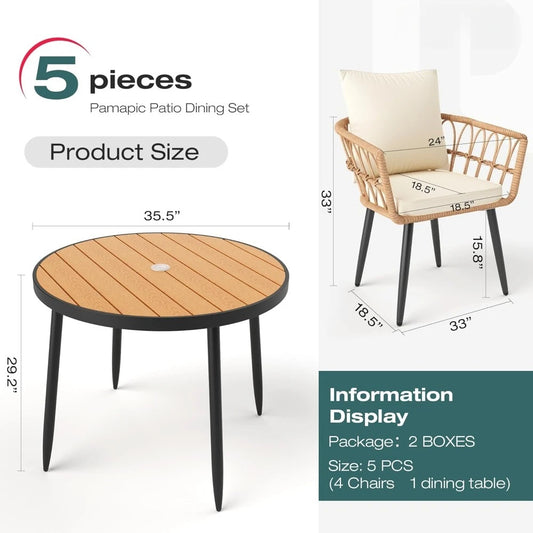 All-Weather PE Rattan Patio Furniture Set