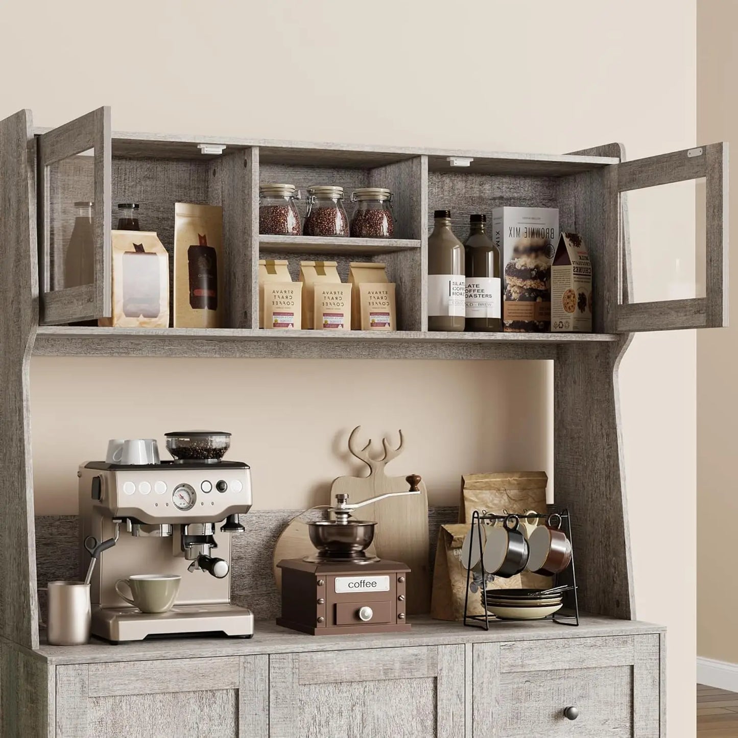 Tall Kitchen Pantry Cabinet with Adjustable Shelves