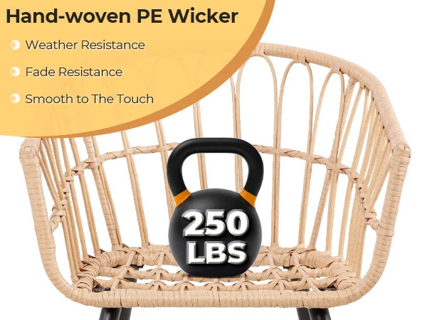 Outdoor Wicker Small Conversation Bistro Set