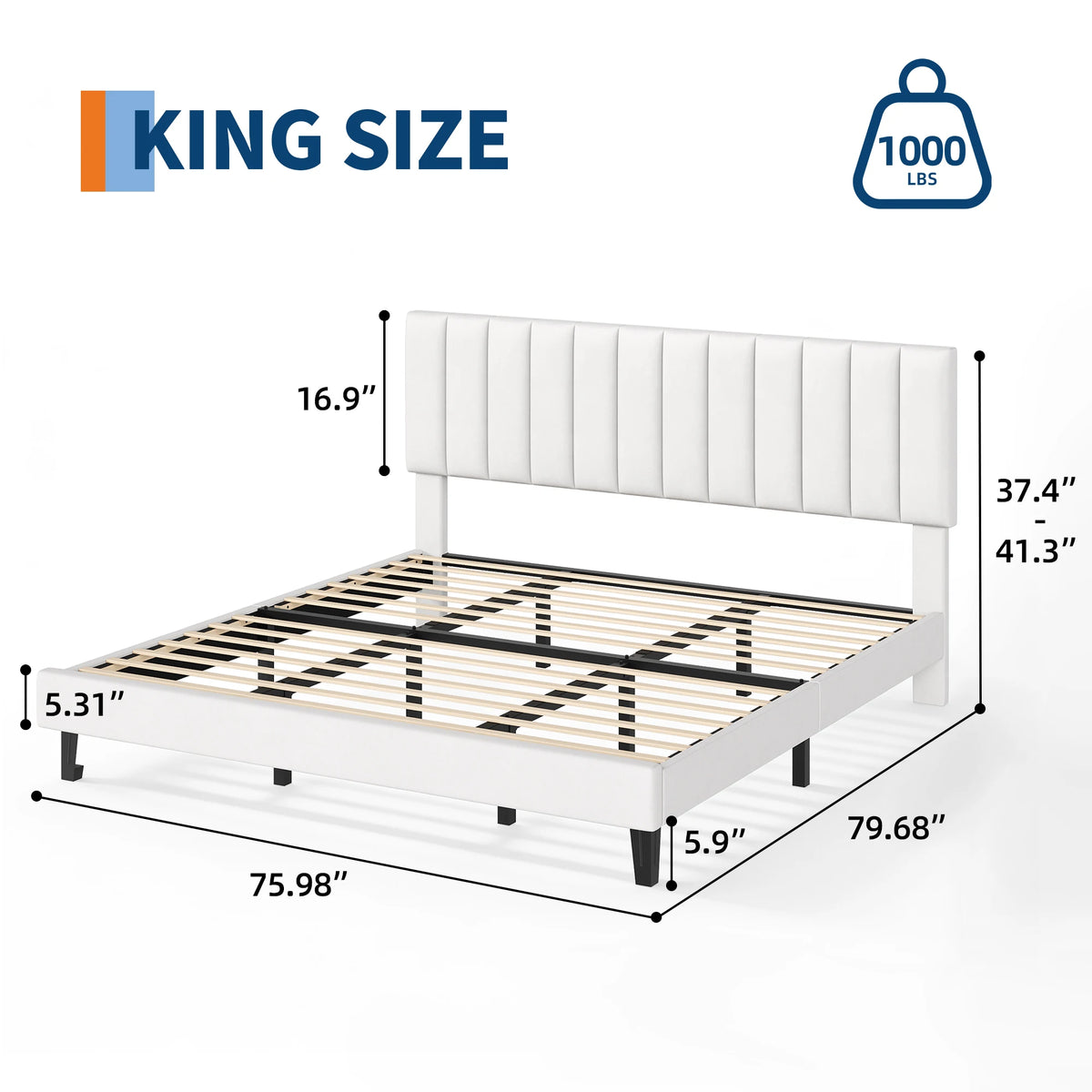 Velvet Upholstered Platform Bed Frame