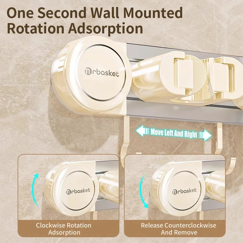 Laundry Mop Rack Wall Mounted Display