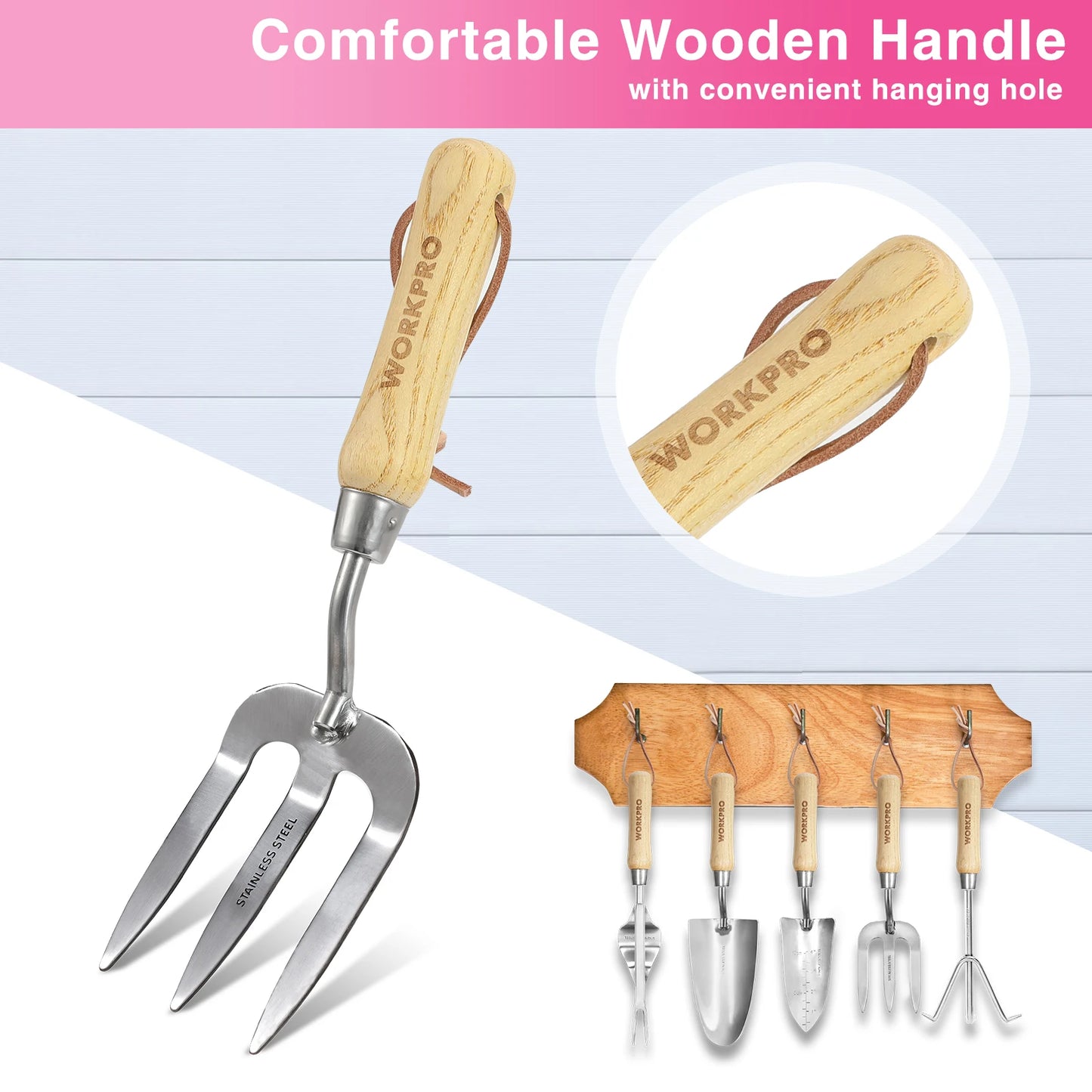 Pink Garden Stainless Steel Gardening Tools Set