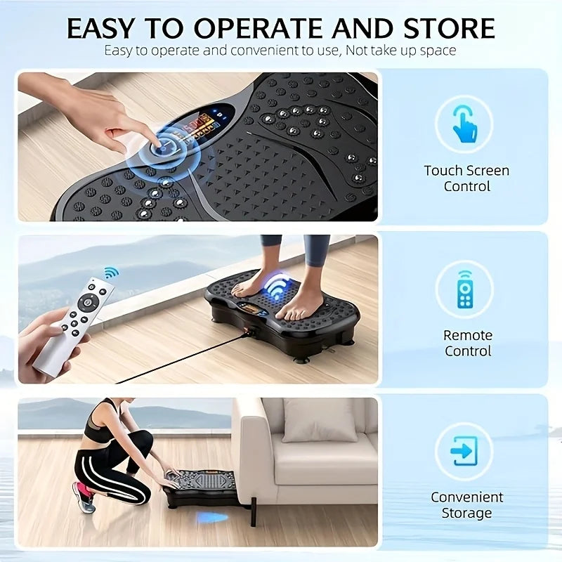 Exercise Machine with Resistance Bands Compact Vibration Platform