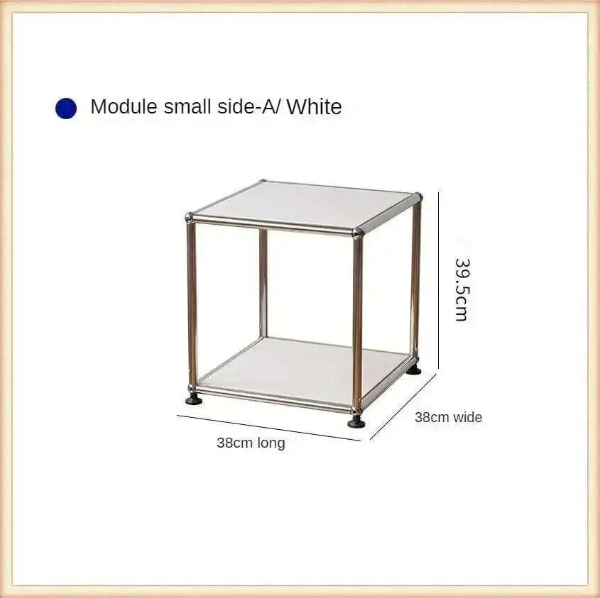 Modern Stainless Steel Medieval Nightstand Storage Nightstand