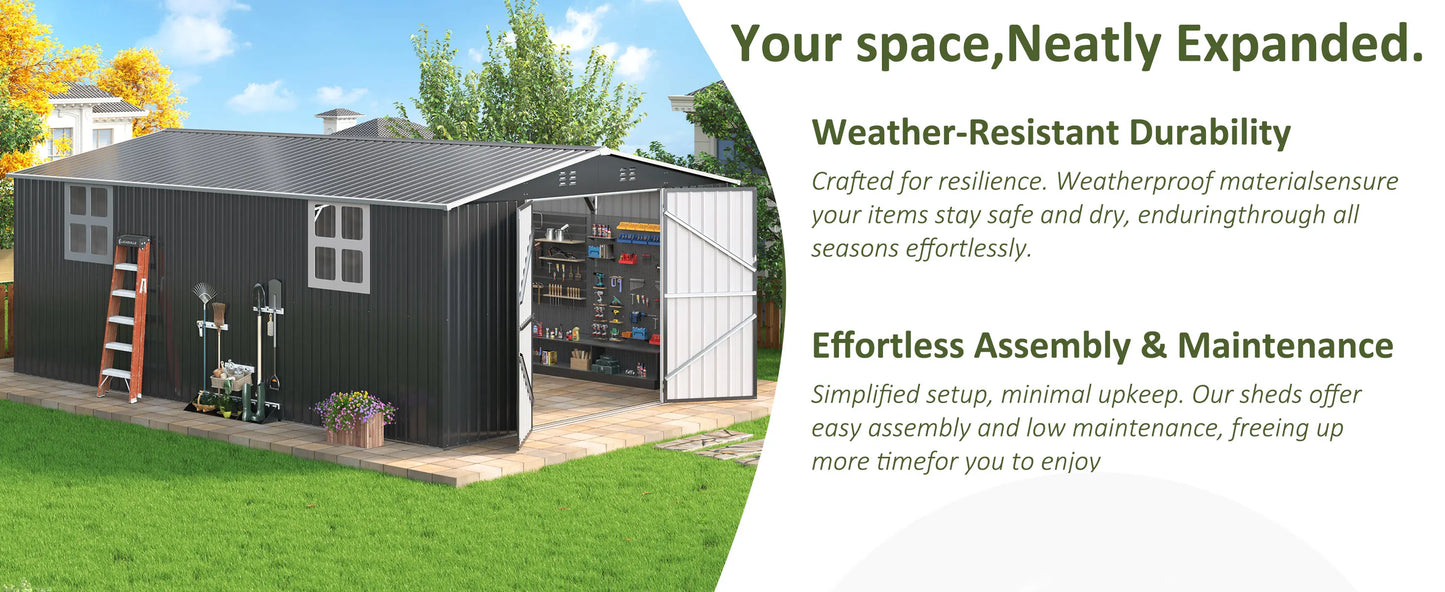 Heavy-Duty Frame Shed w/ Lockable Door