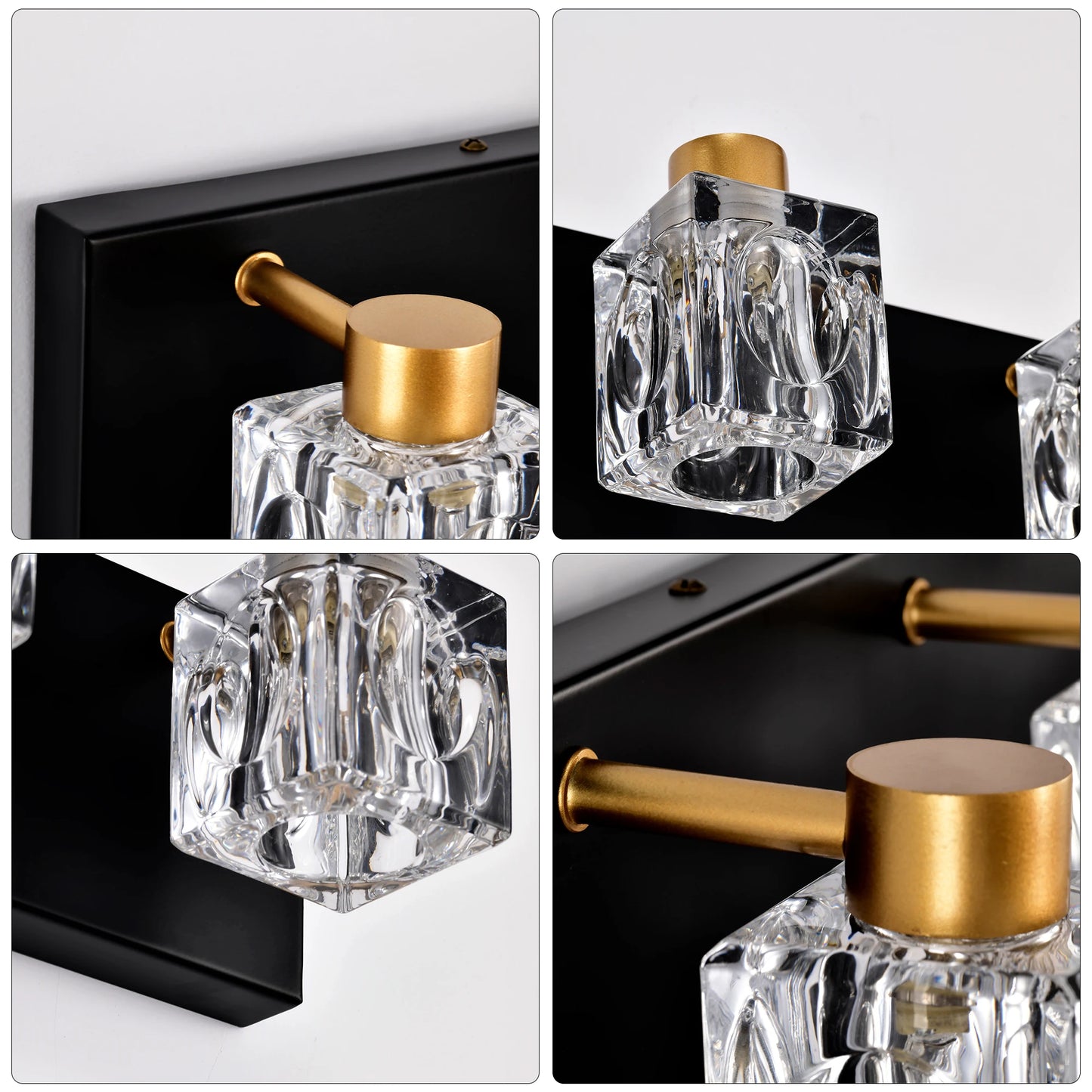 Modern Vanity Lights with Crystal Glass Shade