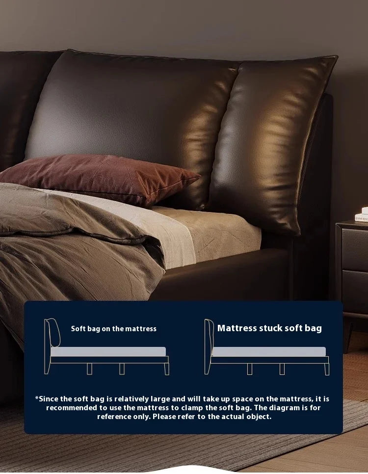 Double Luxury Bed with Office Headboards Racks and Frame Bedroom Set