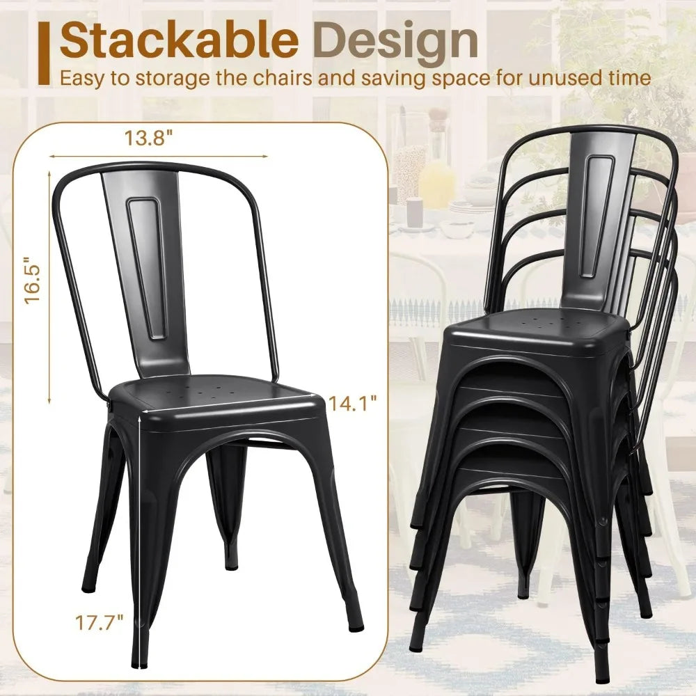 Furmax Metal Stackable Classic Trattoria Chair