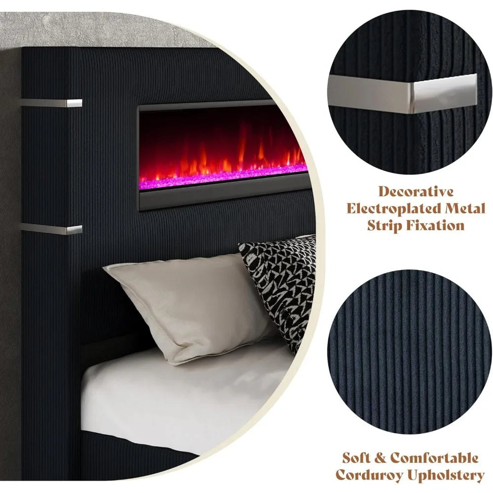 Modern Bed Frame with Extra Tall Headboard