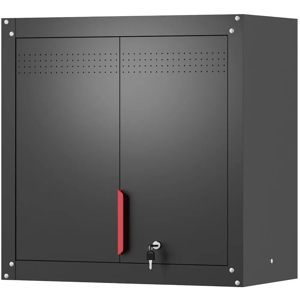 Wall Mounted Garage Storage Cabinet with Lock and Handle