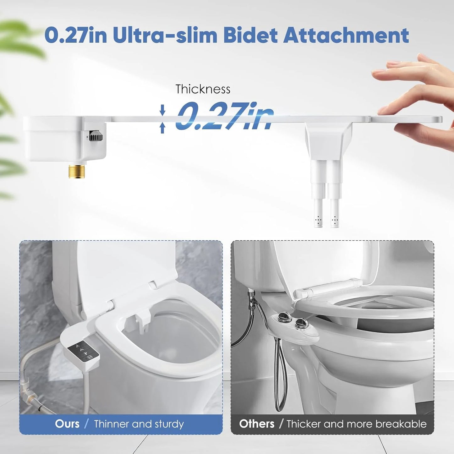 Side Arm Control Ultra Thin Design Toilet Seat Dual Nozzle