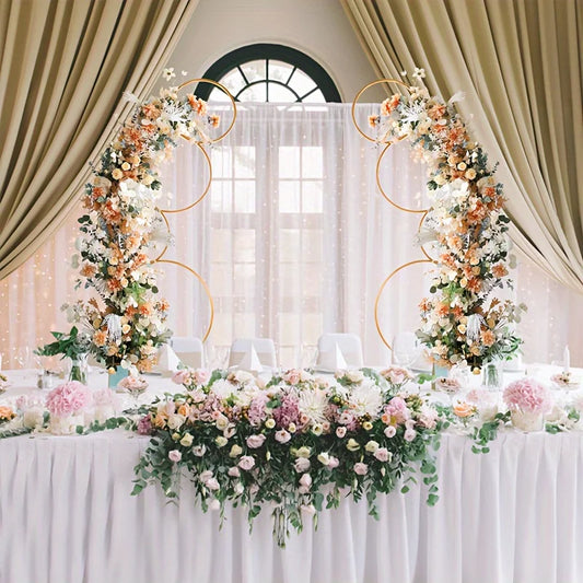 Gold Metal Flower Arch Frame Decoration
