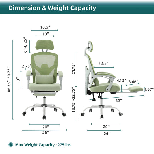 Reclining High Back Rocking Gaming Computer Desk Chair