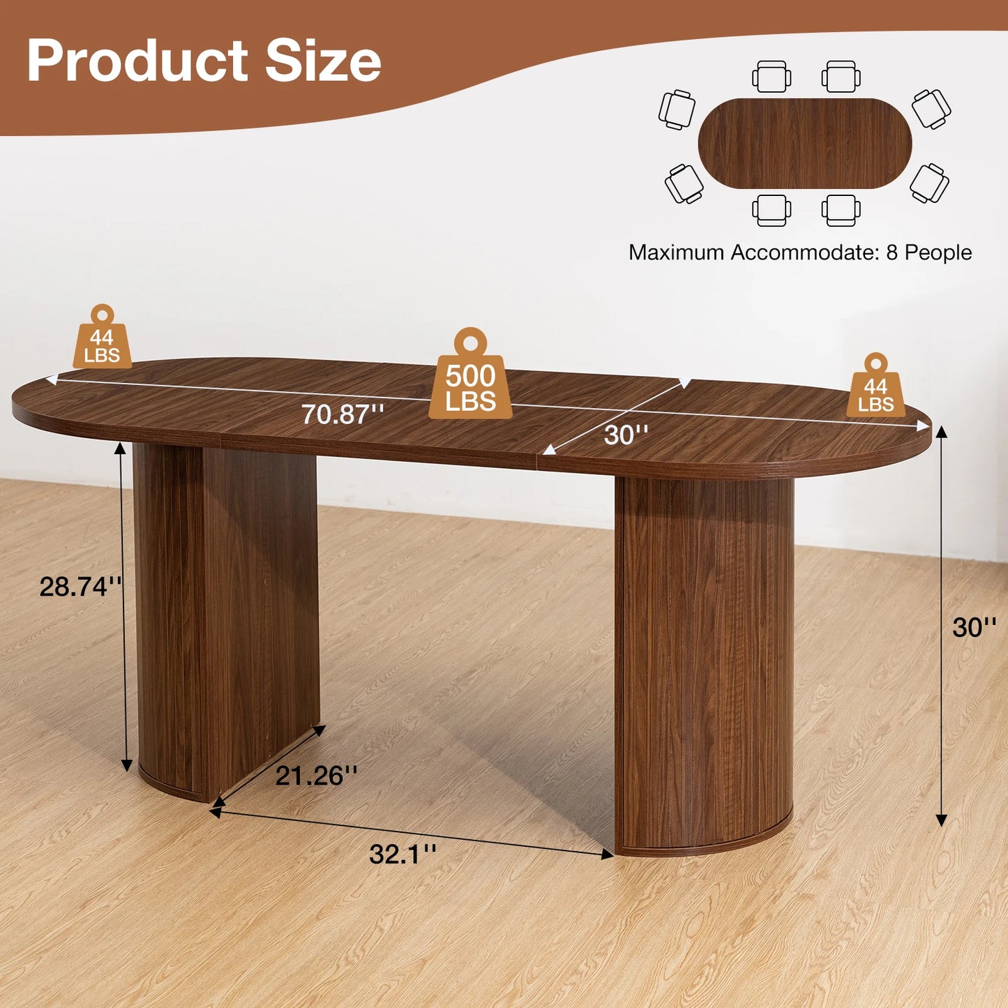 Oval Dining Table for 6-8 Person