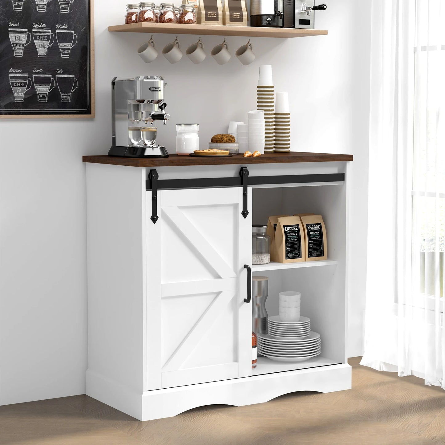 Rustic Coffee Bar Cabinet