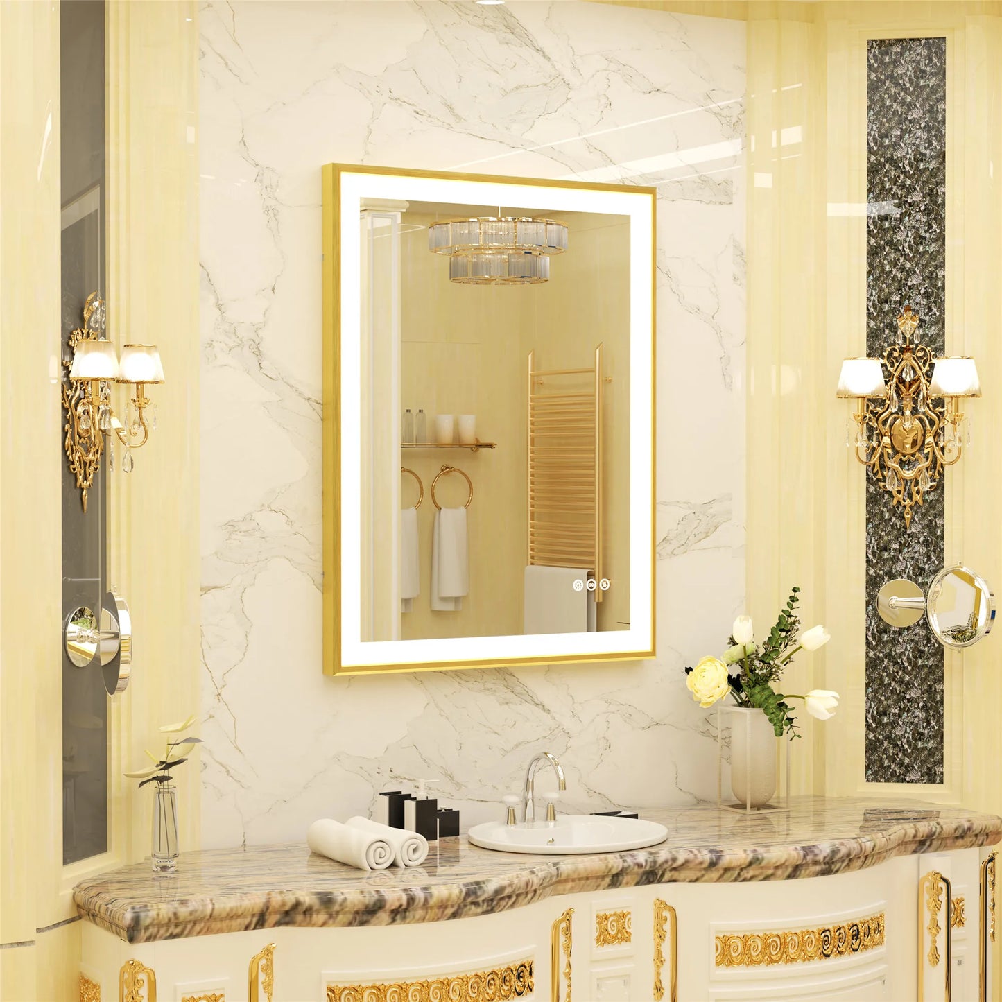 LED Vanity Mirror Gold Frame