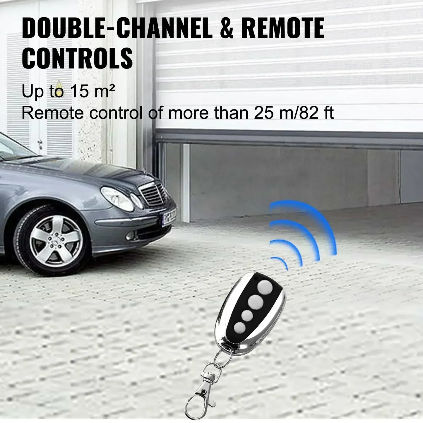 Quiet Lift Chain Drive Garage Door Opener with Extremely Quiet AC Motor and Remote Control