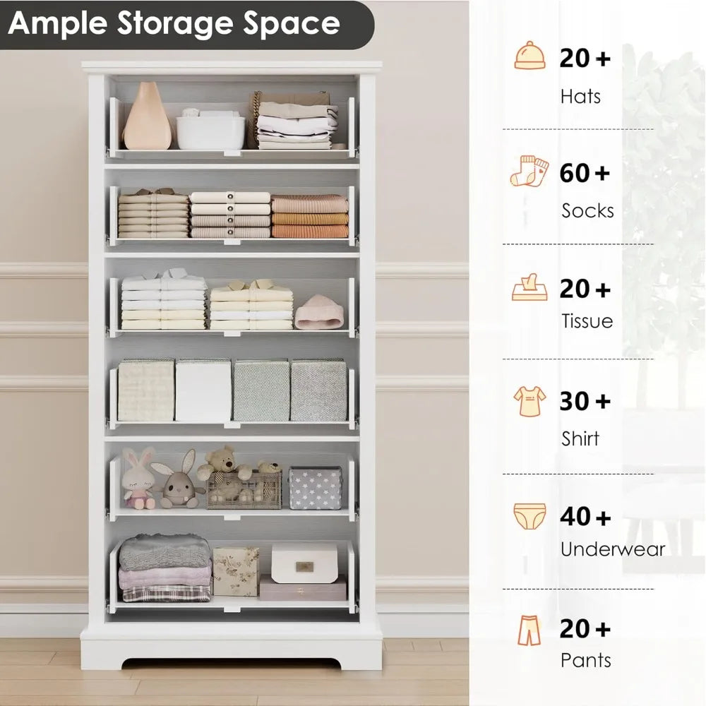 Wooden Modern Farmhouse Vertical Chest of Drawers