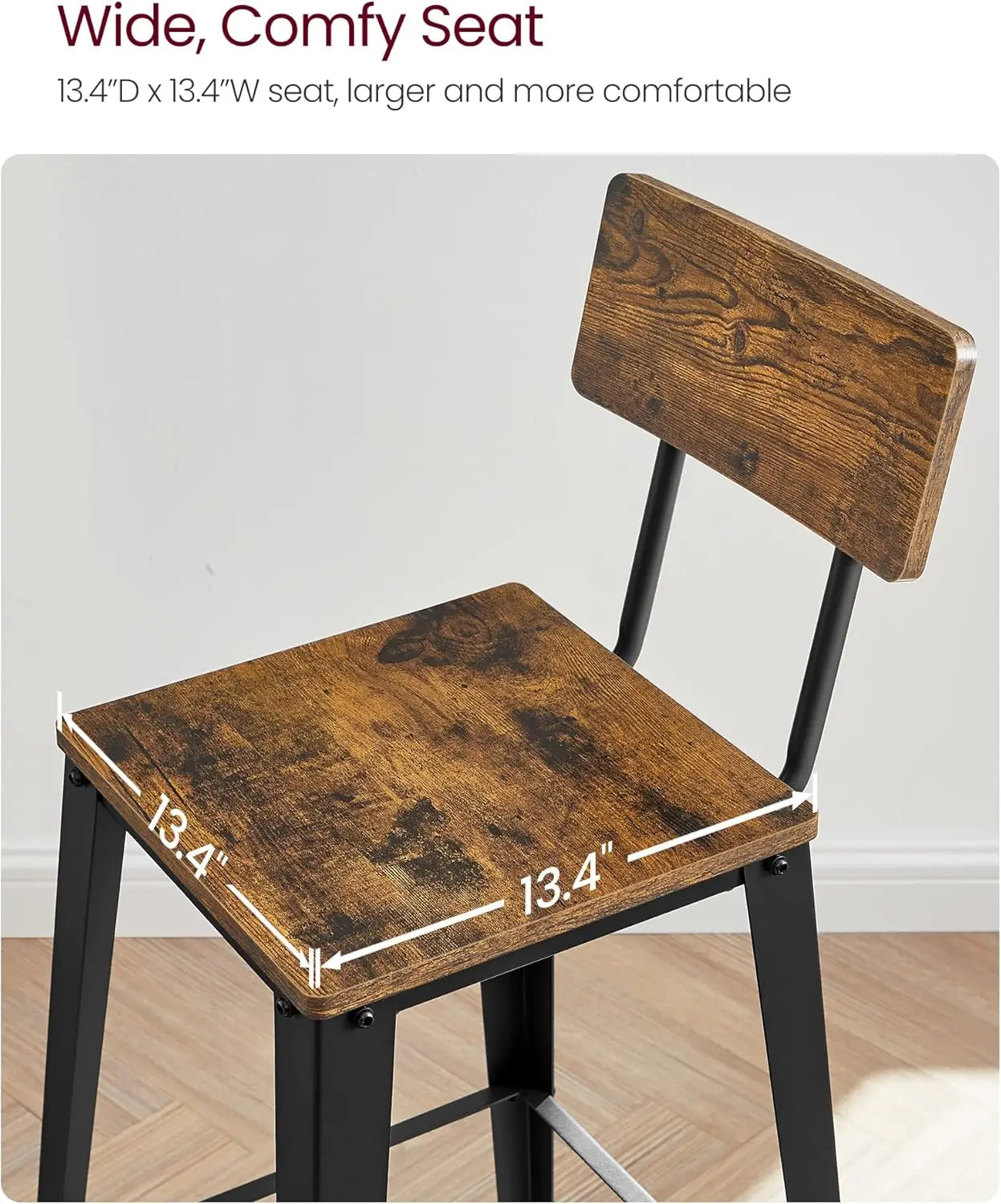 Rustic Brown & Ink Black Bar Stools