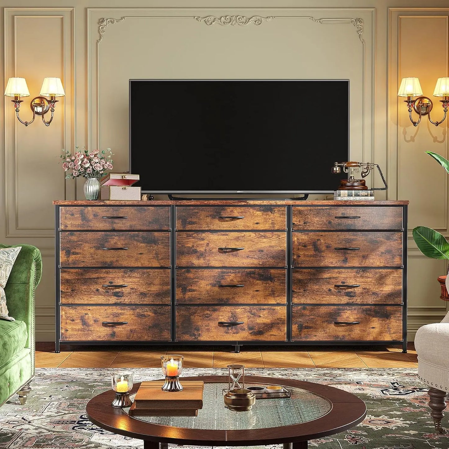 Dresser with Entertainment Center Up To 60" Inch TV