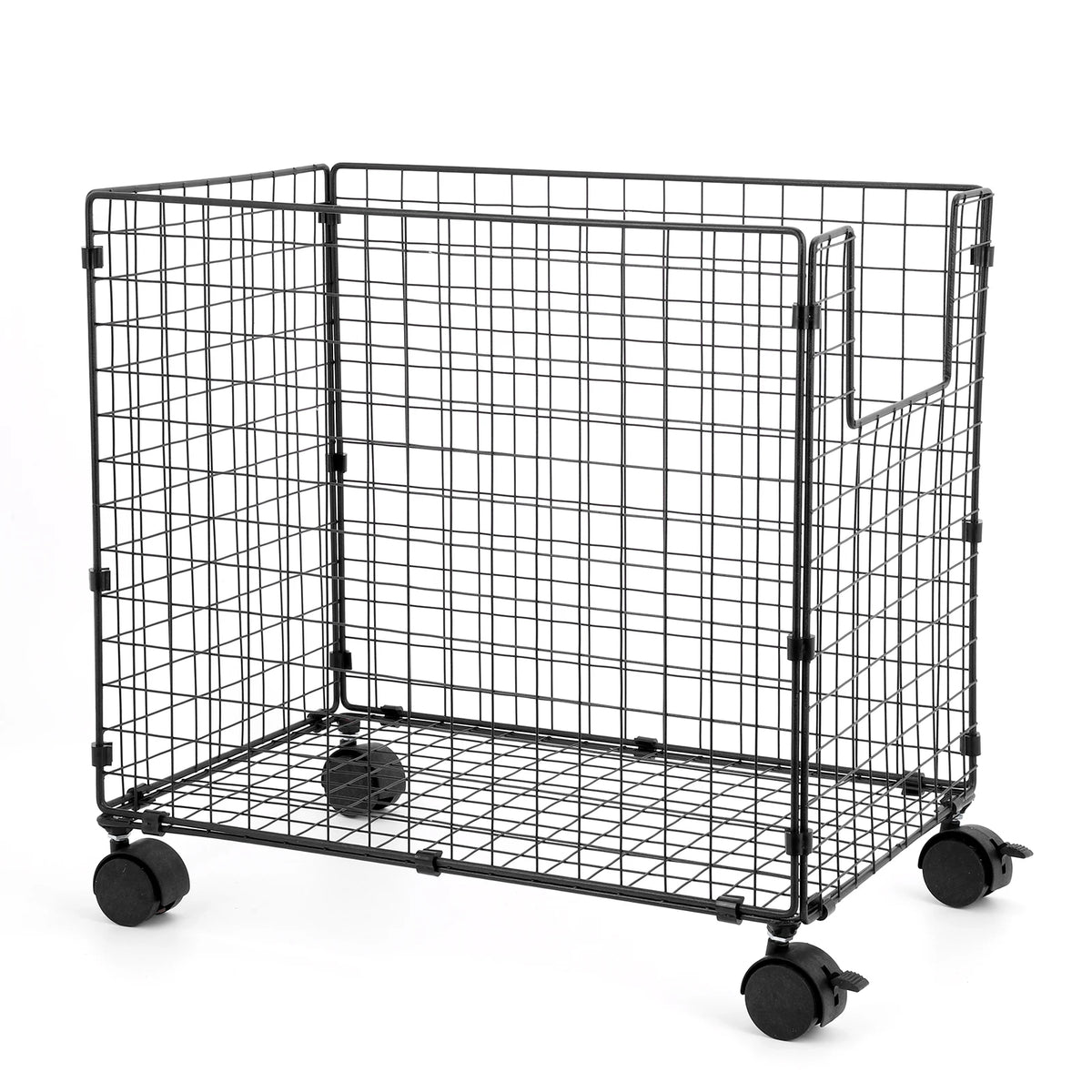 Laundry Basket Hamper with Wire Storage Utility Trolley