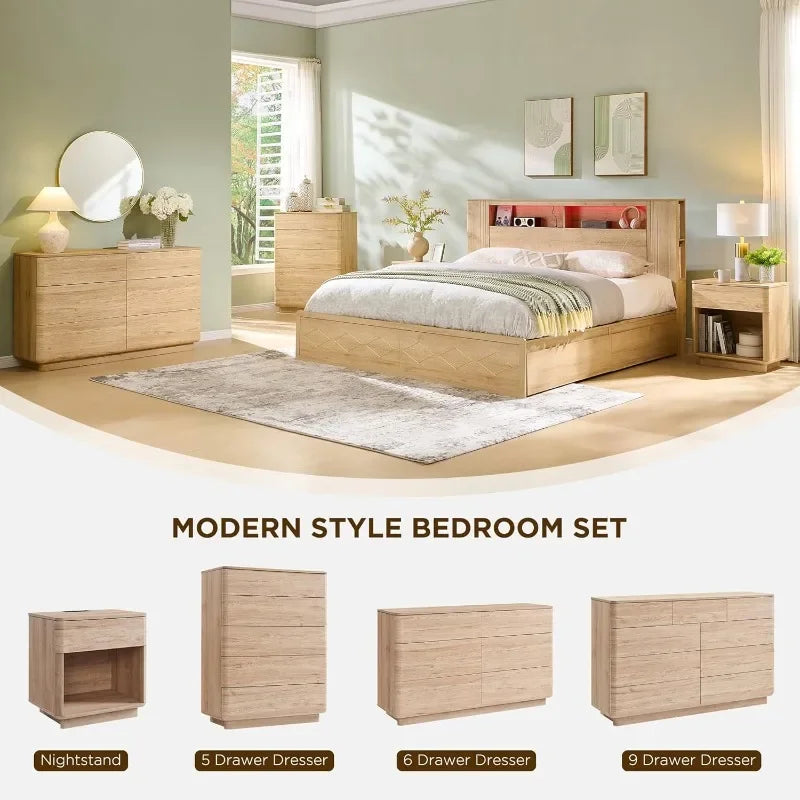 Modern Nightstand with Charging Station