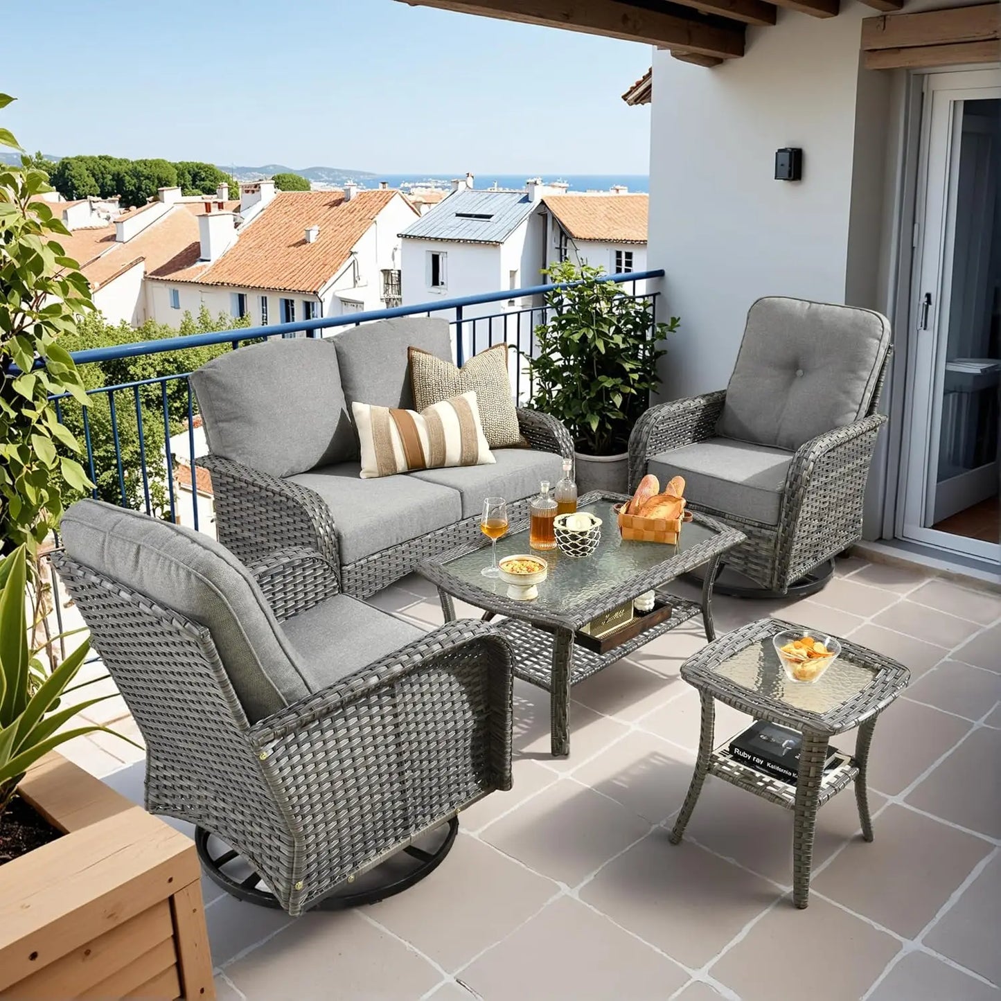 All Weather Wicker Patio Conversation Set