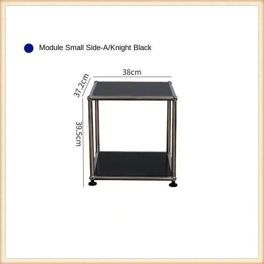Modern Stainless Steel Medieval Nightstand Storage Nightstand
