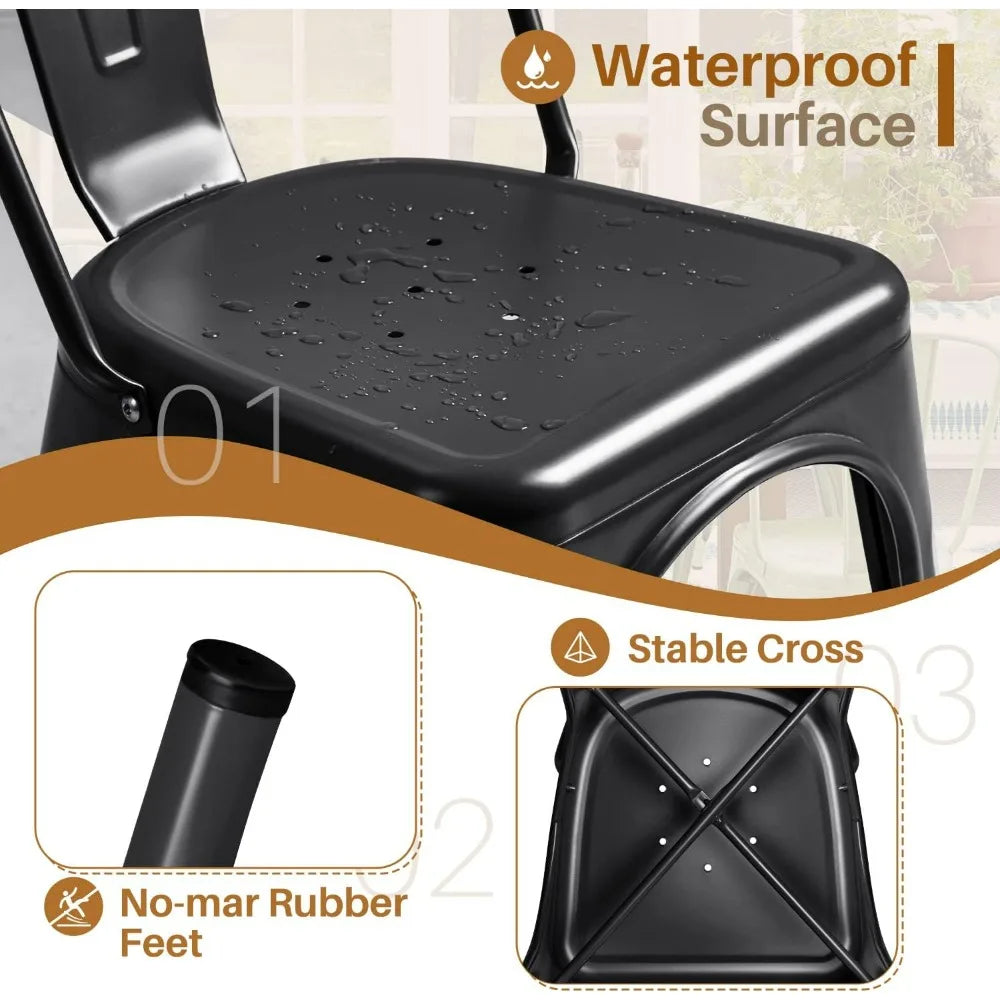 Furmax Metal Stackable Classic Trattoria Chair