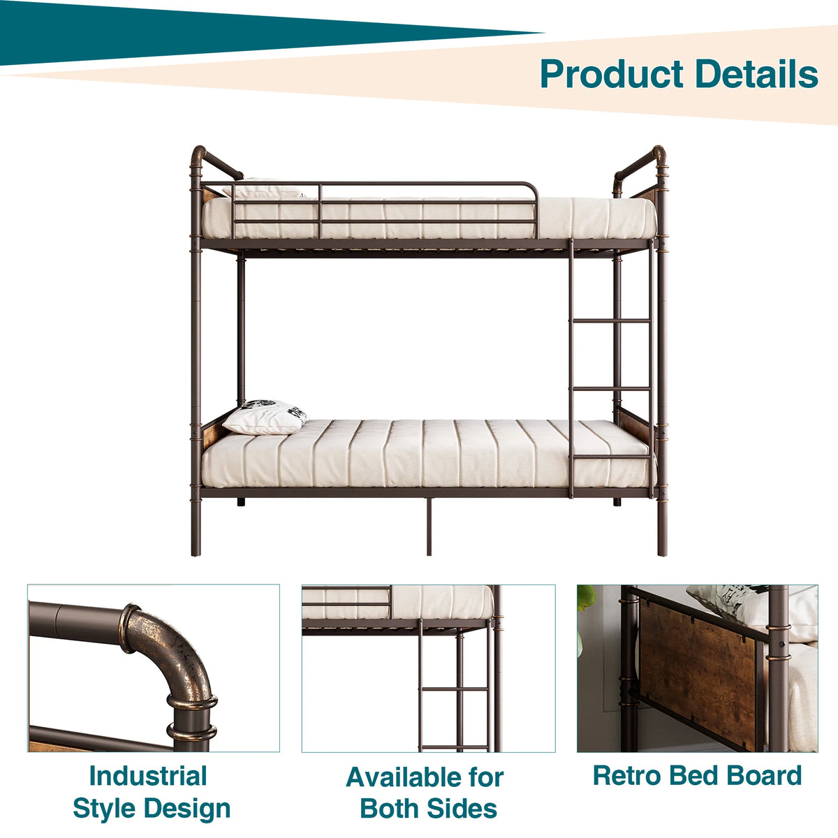 Twin Over Twin Metal Bunk Bed Frame