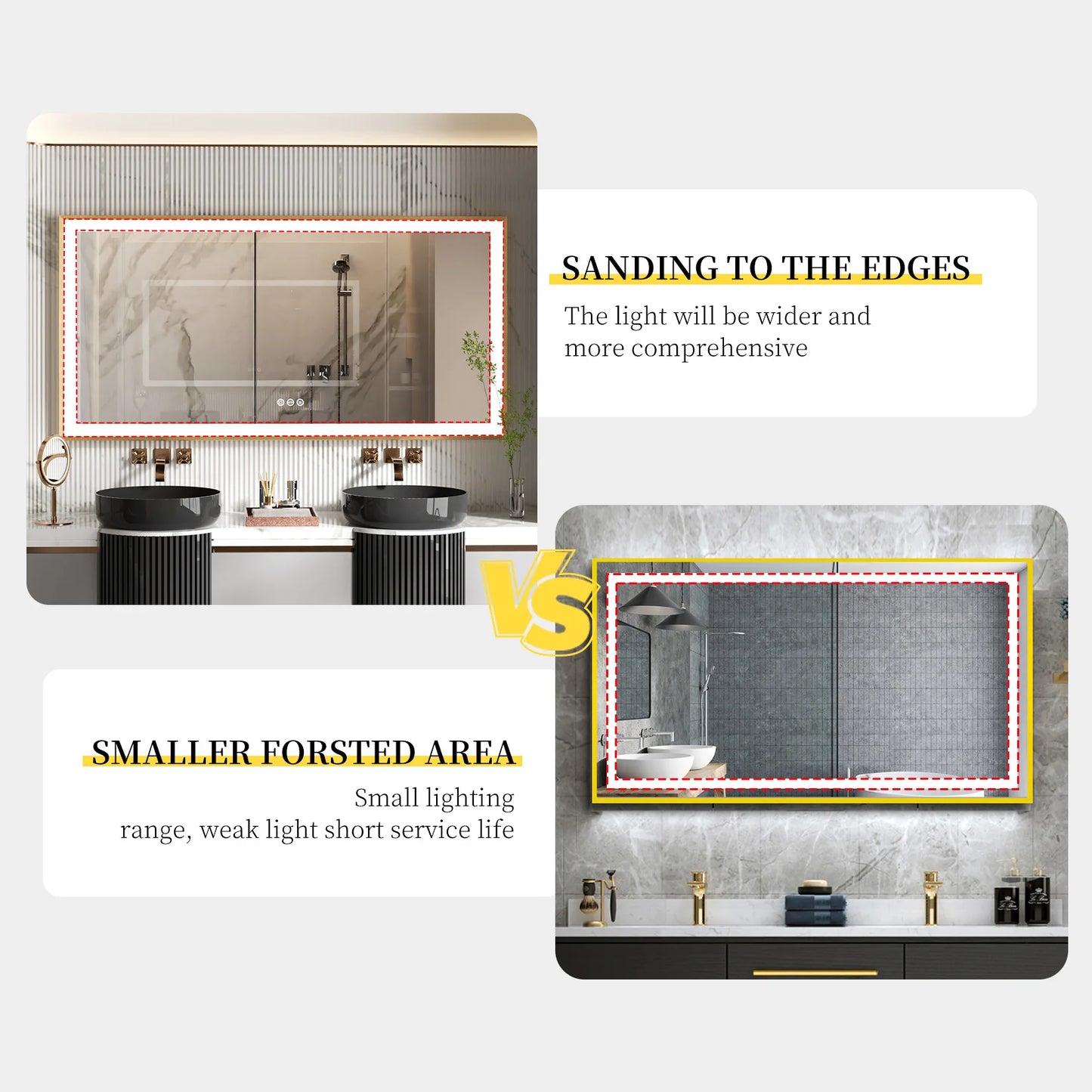 LED Vanity Mirror Gold Frame