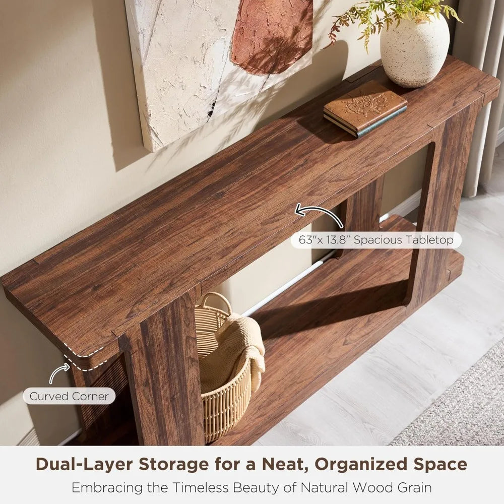 Modern Entryway Table with Curved Edge