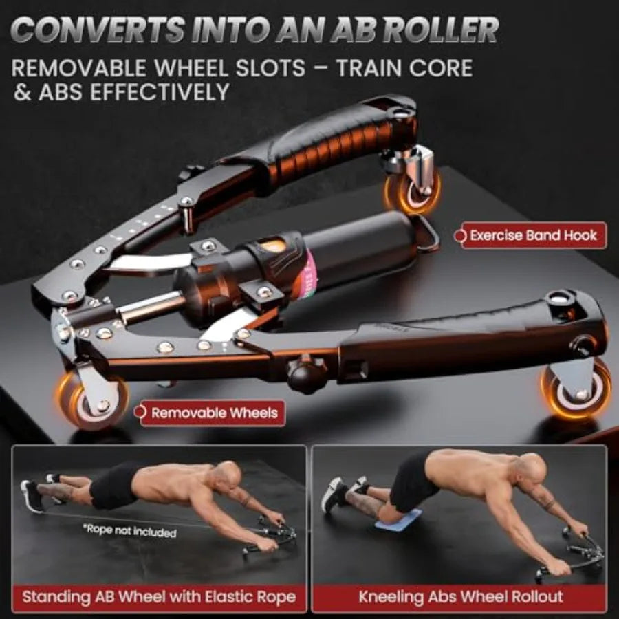 Twister Arm Trainer with Ab Roller Wheels and Hooks