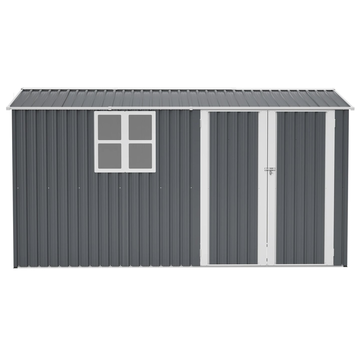 Heavy-Duty Steel Outdoor Storage Shed with Window