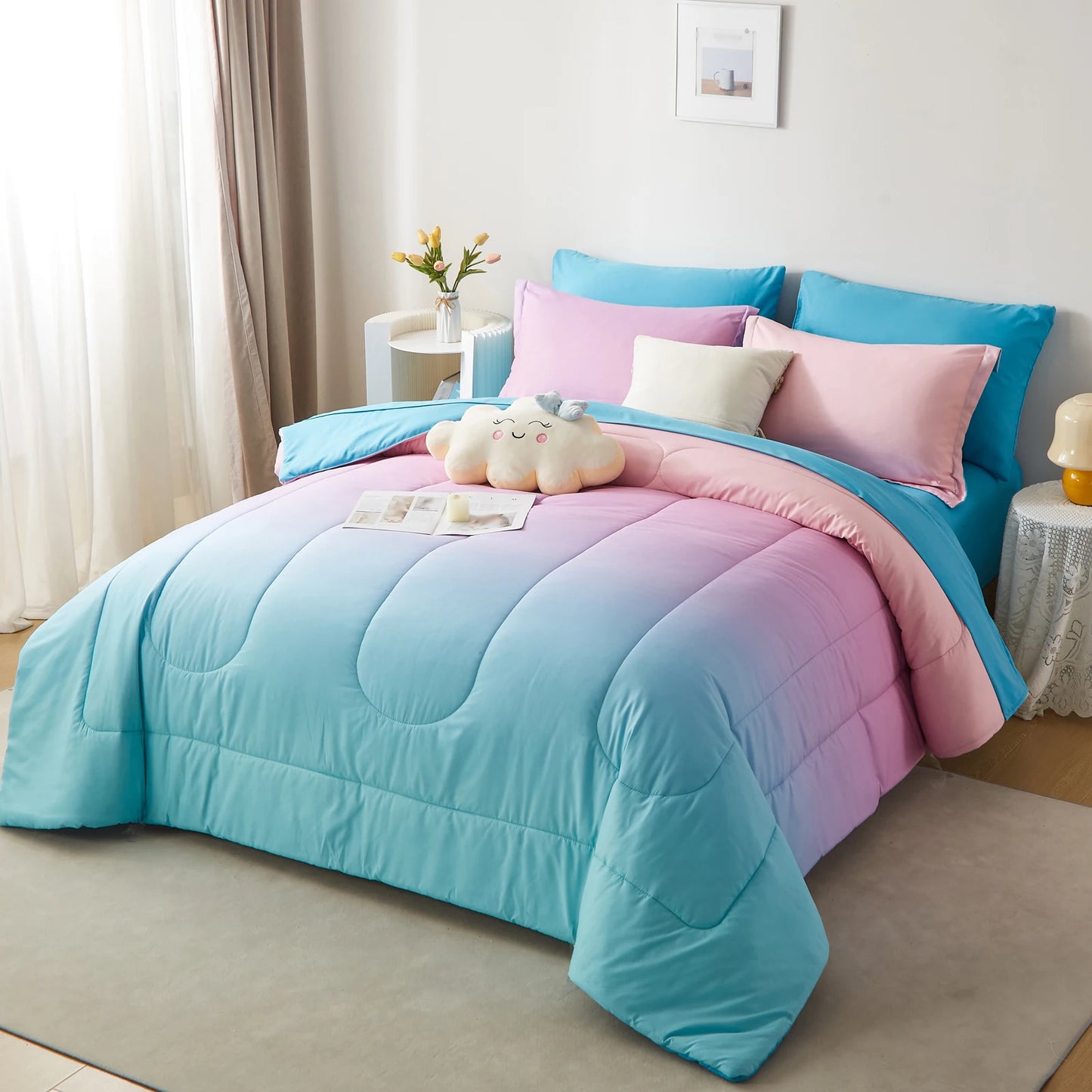 Gradient Comforter Set-7 Pieces in a Bag