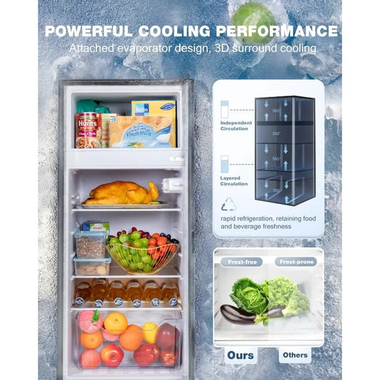 Double Door Refrigerator with Freezer