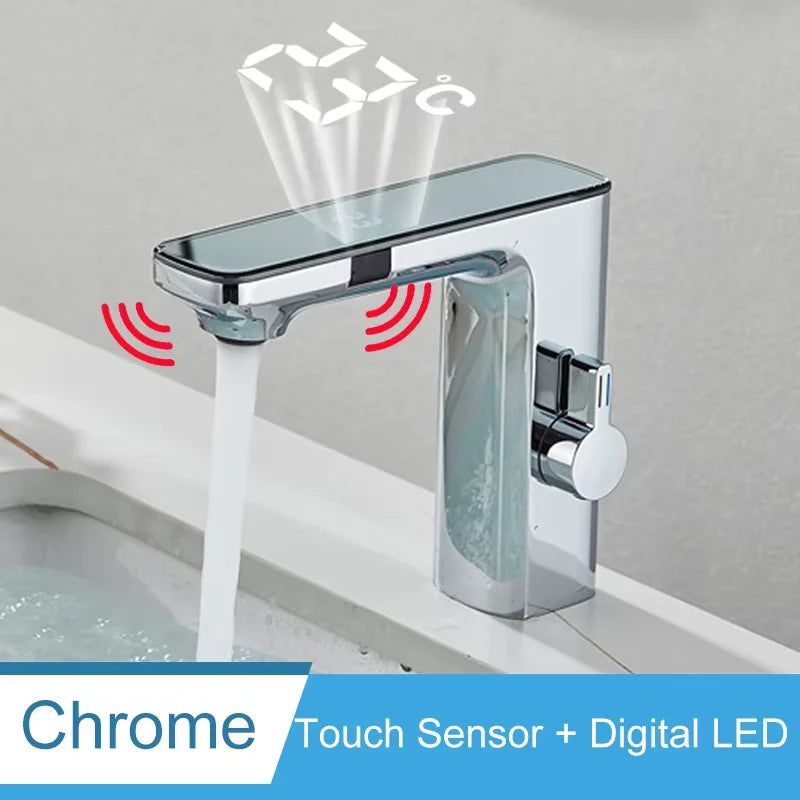 Basin Faucet Touch Sensor Digital LED Temperature