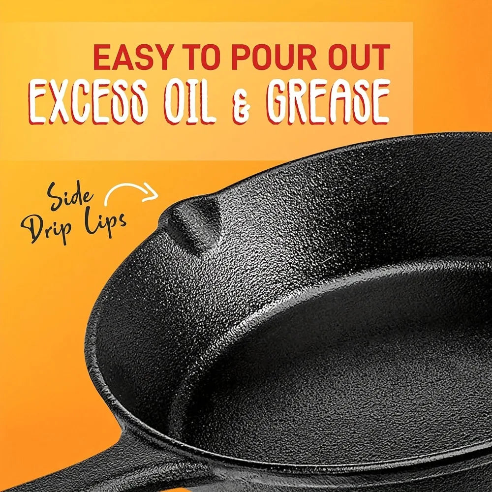 Heavy-Duty Cast Iron Skillet Set