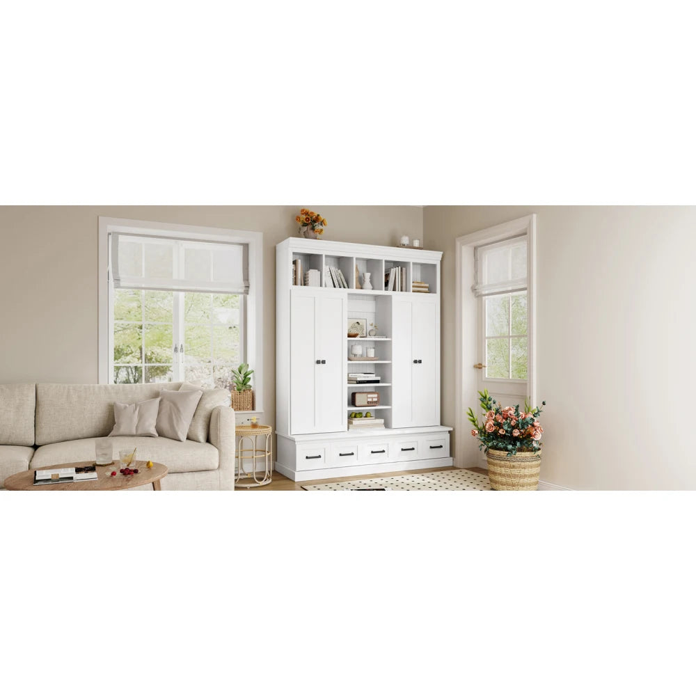 Hall Entryway Storage Organizer Cabinet with Bench